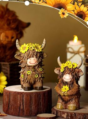 新品万圣节高地牛家居花园摆件农
