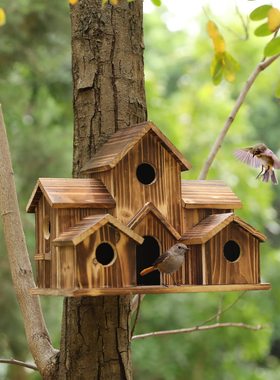 新亚马逊木质鸟窝创意田园户