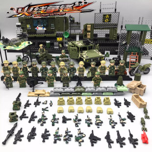 适用乐高指挥部火线争锋装甲车军事基地特种兵小人仔拼装玩具积木