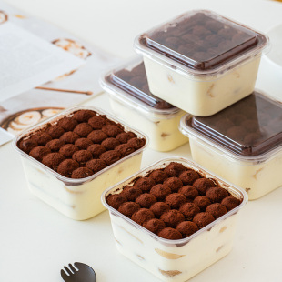 提拉米苏盒子一次性透明摆摊蛋糕卷切件包装盒网红甜品西点打包盒