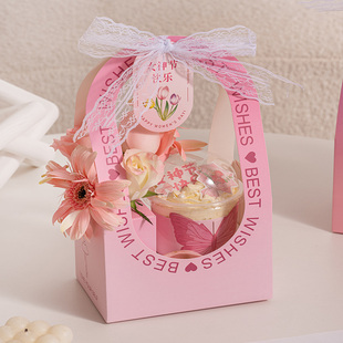 2025七夕节蛋糕包装盒情人节礼盒花艺盒蛋糕杯波波杯手提包装盒子