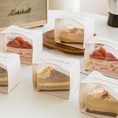 透明千层蛋糕手提盒打包盒子