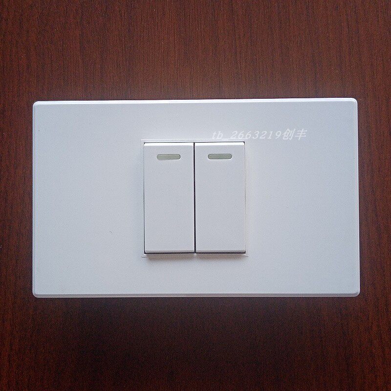118型插座长形家用老式旧款墙壁面暗装白色一位小2开单控开关面板