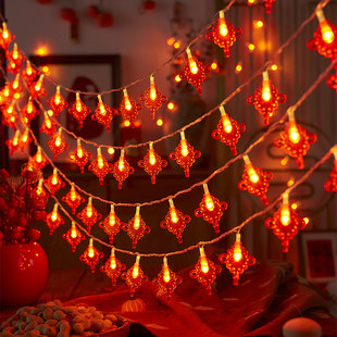 2026年中国结彩灯led发光串灯马年新款中国结带灯过年氛围装饰品