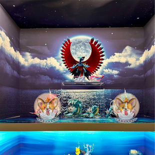 宝可梦神奇宝贝神兽四神天空系手办盒贴纸场景布景展示柜背景图