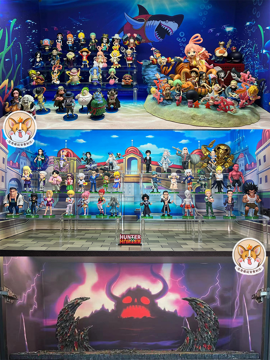 海贼王模型手办盒贴纸展柜背景图
