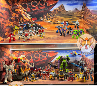 变形金刚背景G1汽车人/mp系列模型手办盒贴纸展柜场景背景图制作