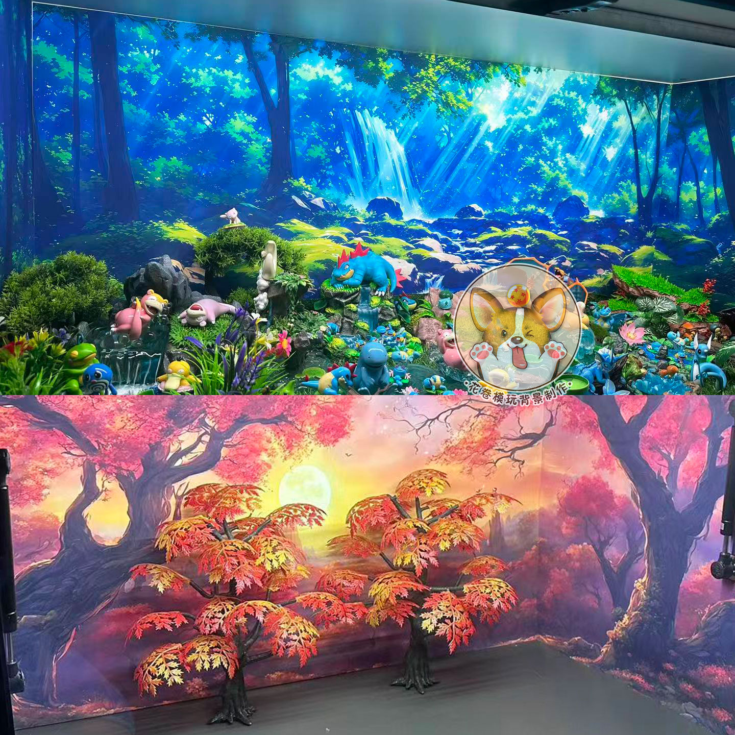 宝可梦场景布景展示柜贴纸背景图