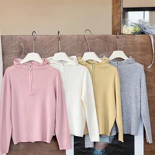 依依妈男童针织衫毛衣儿童春装上衣宝宝纯色轻薄连帽休闲防晒衣