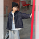 依依妈男童砂洗复古明线牛仔衬衫 上衣宝宝宽松休闲外套潮 儿童秋装