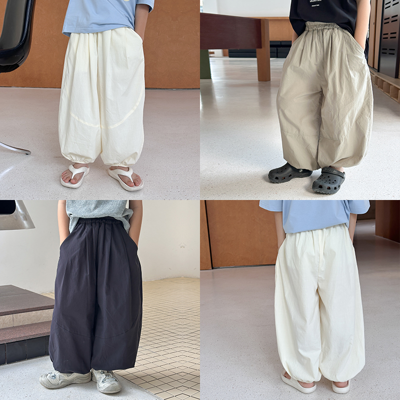 男童拼接束脚轻薄休闲防蚊裤