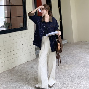 洋气减龄麂皮绒翻领外套女春秋2025新款小个子巨好看超火夹克上衣图片