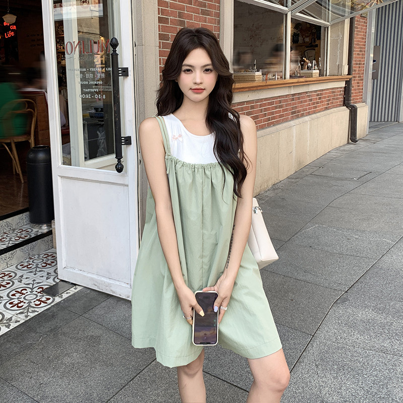 【现货】2025夏装新款清新小个子吊带连体短裤P85K128，女装连体裤，2C311