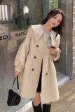 现货春装新款清新少女a版学院风灯笼袖风衣外套P120K178，女装风衣，2C311