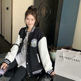 冬装90白鸭绒复古棒球服装羽绒服女韩版立领学院风P265K389，女装羽绒服，2C311