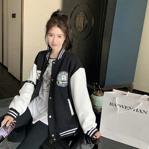 冬装90白鸭绒复古棒球服装羽绒服女韩版立领学院风P265K389图片
