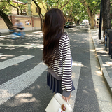韩版时尚撞色条纹连帽卫衣女2025春秋季新款宽松显瘦休闲减龄上衣，女装短外套，2C311