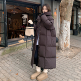 【新款】已备货深咖色长款休闲90白鸭绒连帽羽绒服P385K528，女装羽绒服，2C311