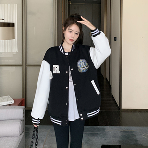 冬装90白鸭绒复古棒球服装羽绒服女韩版立领学院风P265K389图片