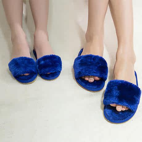 Pantoufles enfants en suède pour hiver - semelle tendon - Ref 1032020 Image 4