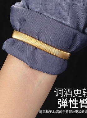 袖箍欧美风新款男士金属弹簧弹性弹力手镯手环衬衫防皱臂环1.1cm