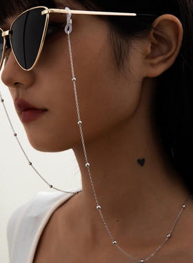 钛钢眼镜链女挂脖时尚复古明星同款太阳眼睛链条防掉绳男墨镜链子