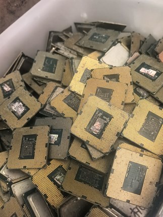 电脑CPU电子镀金废料芯片贵金属边角料黄金提炼废旧镀金料保真