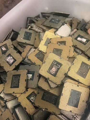 电脑CPU电子镀金废料芯片贵金属边角料黄金提炼废旧镀金料保真