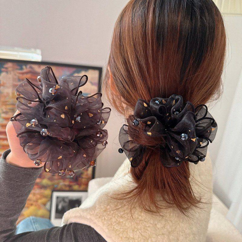 气质网纱烫金款大肠圈显发量高级感轻纱时尚百搭发圈扎丸子头发绳,饰品/流行首饰/时尚饰品新,发饰,淘宝优惠券,粉丝福利购,淘宝优惠卷