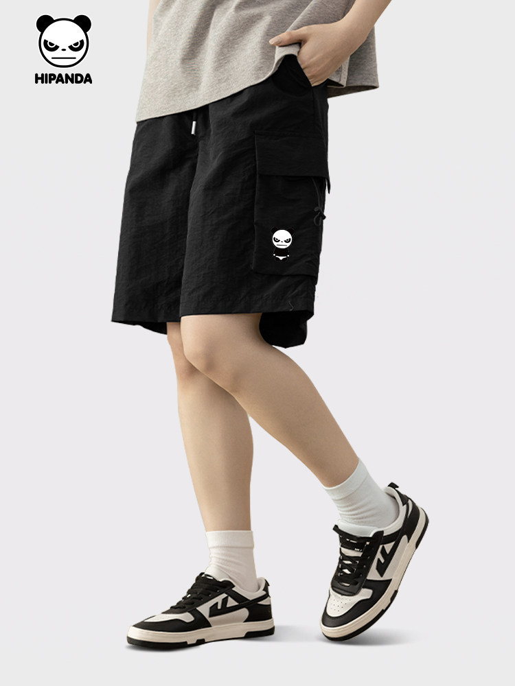 HIPANDA HELLO PANDA TIDE MENS CROPPED PANTS SILICONE PRINTING PROCESS COOL AND COMFORTABLE 2024 SUMMER NEW SHORTS