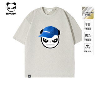 半袖 Hipanda你好熊猫痞帅美式 新款 情侣T恤2025夏季 小众纯棉短袖