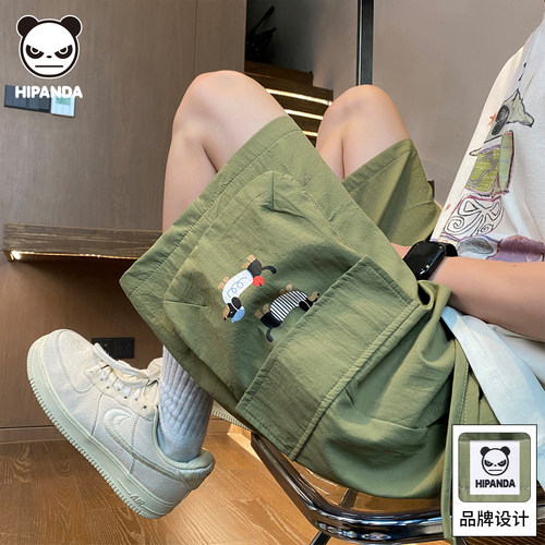 HiPanda夏季薄款冰丝休闲短裤男
