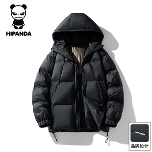 HiPanda你好熊猫秋冬季羽绒服男士新款鸭绒连帽加厚保暖外套男GH