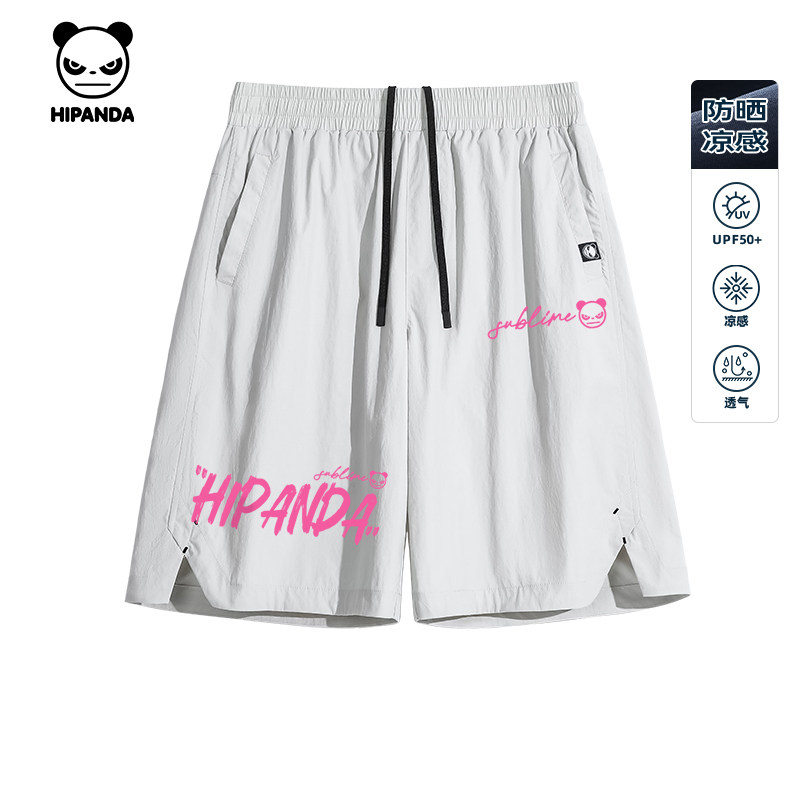 Hipanda你好熊猫美式高街防晒凉感短裤男2026夏季新款开衩五分裤C,男装,短裤,淘宝优惠券,粉丝福利购,淘宝优惠卷
