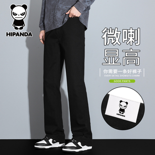 HiPanda你好熊猫夏季薄款美式高街微喇牛仔裤男士宽松直筒长裤GH