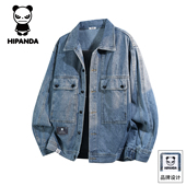 牛仔外套男士 新款 宽松休闲工装 HiPanda你好熊猫秋冬季 夹克衫 男GH