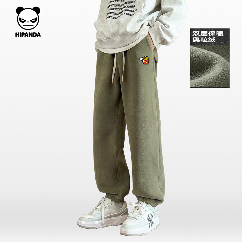 Hipanda你好熊猫加绒重磅430g卫裤宽松束脚男潮牌冬季新款奥粒绒,男装,卫裤,淘宝优惠券,粉丝福利购,淘宝优惠卷