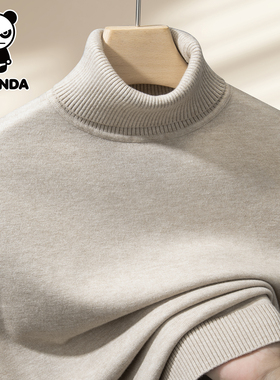 HiPanda你好熊猫秋冬季美式高领毛衣男士新款高级感针织衫上衣GH