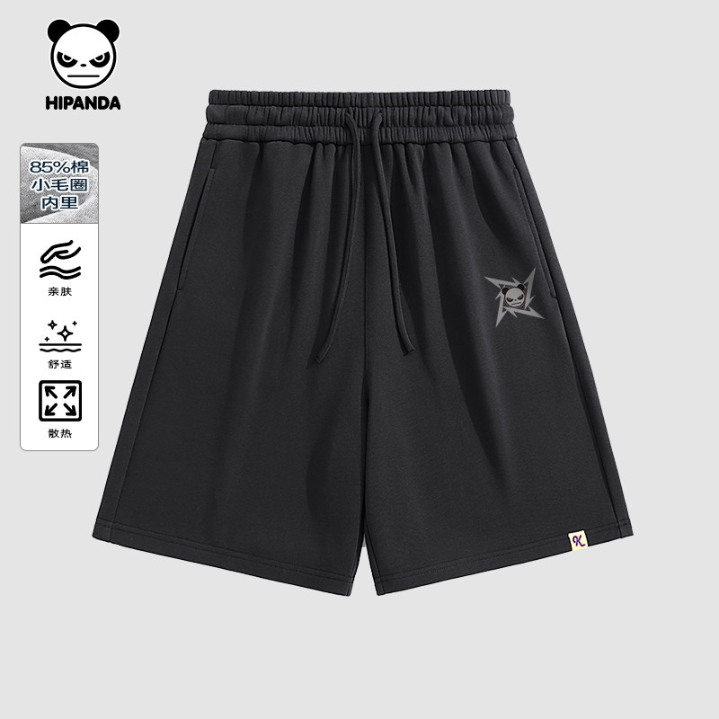 Hipanda你好熊猫小众休闲亲肤透气阔腿短裤2026夏季新款针织短裤,男装,短裤,淘宝优惠券,粉丝福利购,淘宝优惠卷