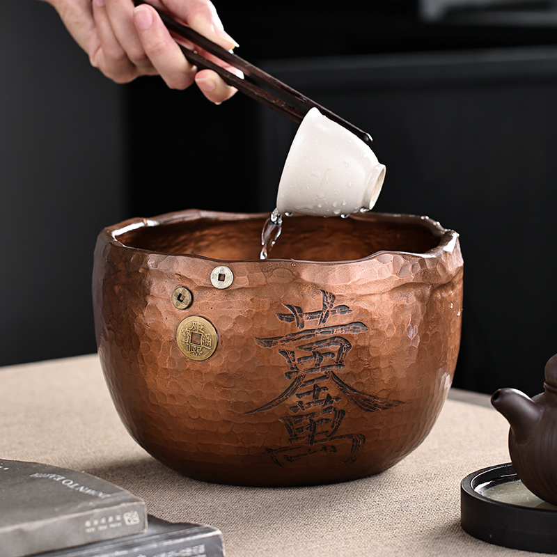 紫铜大水洗整张紫铜打造大号茶洗