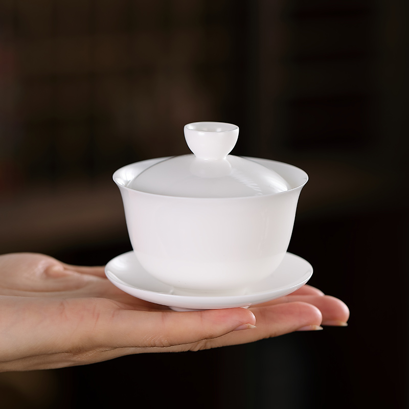 骨瓷盖碗潮州功夫茶薄胎家用