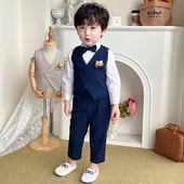 春秋儿童小西装 走秀钢琴表演服 宝宝周岁生日礼服男童花童西服套装