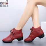 Ягоды танцевальная обувь женская кожаная весна и лето новая танцевальная обувь мягкое дно с джазовой джазовой квадратной танце