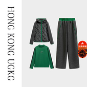 UGKG中老年冬装 套装 贵夫人妈妈品牌外套加厚棉服穿搭三件套女冬季