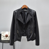 新款 皮衣外套女亚光修身 立领收短款 小版 显瘦PU皮夹克 长袖 2026春装