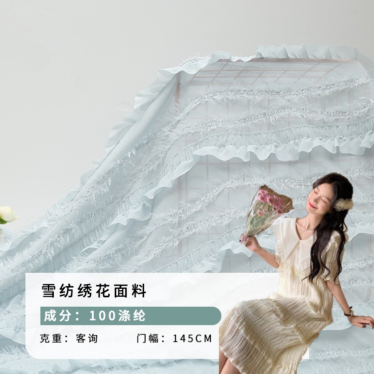 雪纺皱聚酯纤维厂家女装连衣裙