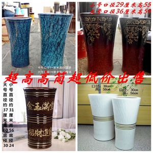 广东陶瓷花盆大号陶瓷花盆绿植花卉盆孔雀蓝欧式陶瓷花盘包邮