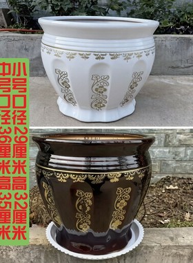 新品发布客厅办公绿萝柱散尾葵夏威夷竹发财树超大号坛式陶瓷花盆
