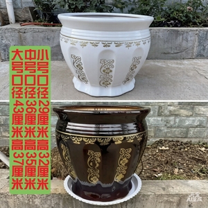 新品发布客厅办公绿萝柱散尾葵夏威夷竹发财树超大号坛式陶瓷花盆