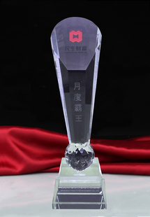 年终奖奖杯 水晶奖杯制作 水晶奖牌定做 羽毛球水晶奖杯 四方奖杯